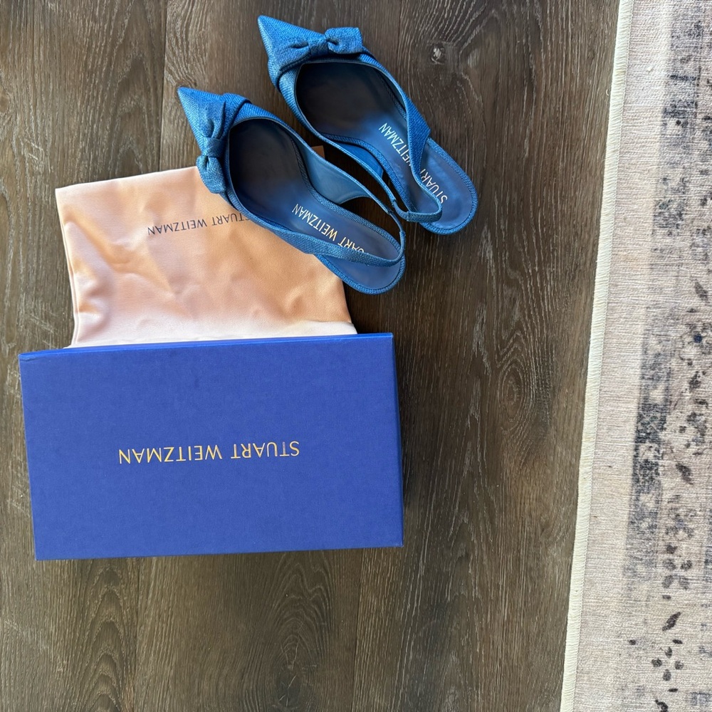 Blue Stewart Weitzman Slingback Heels - Picture 3 of 8